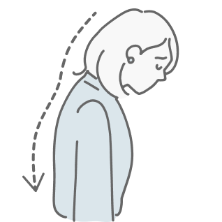 姿勢の悪い女性のイラスト