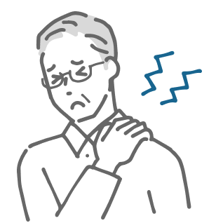 肩が凝る男性のイラスト